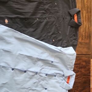 Dickies Casual Button Down Shirts in Black and Light Blue